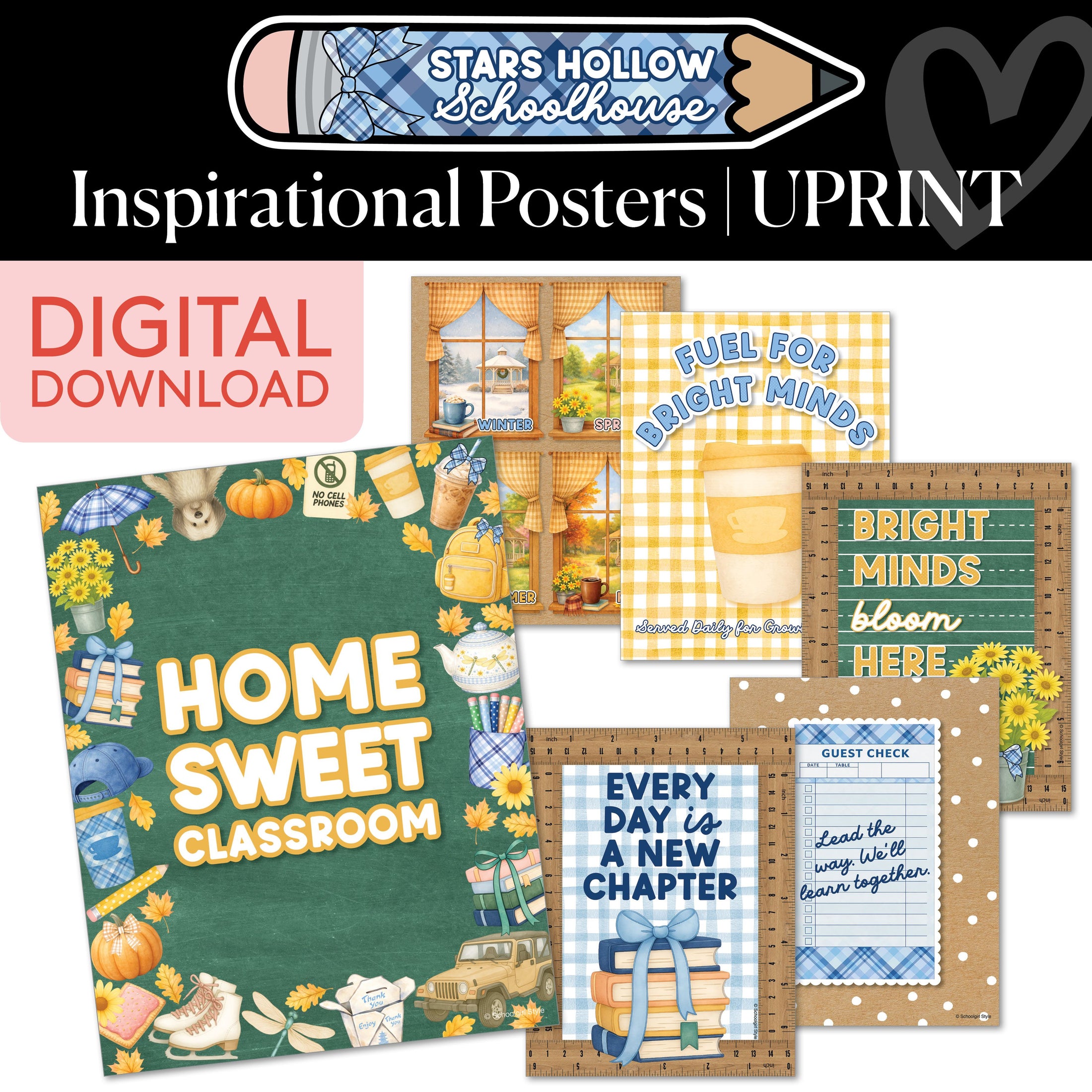 Printable Cozy Inspirational Posters | School in Stars Hollow