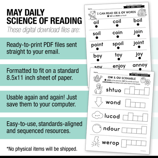 Printable First Grade May Daily Math