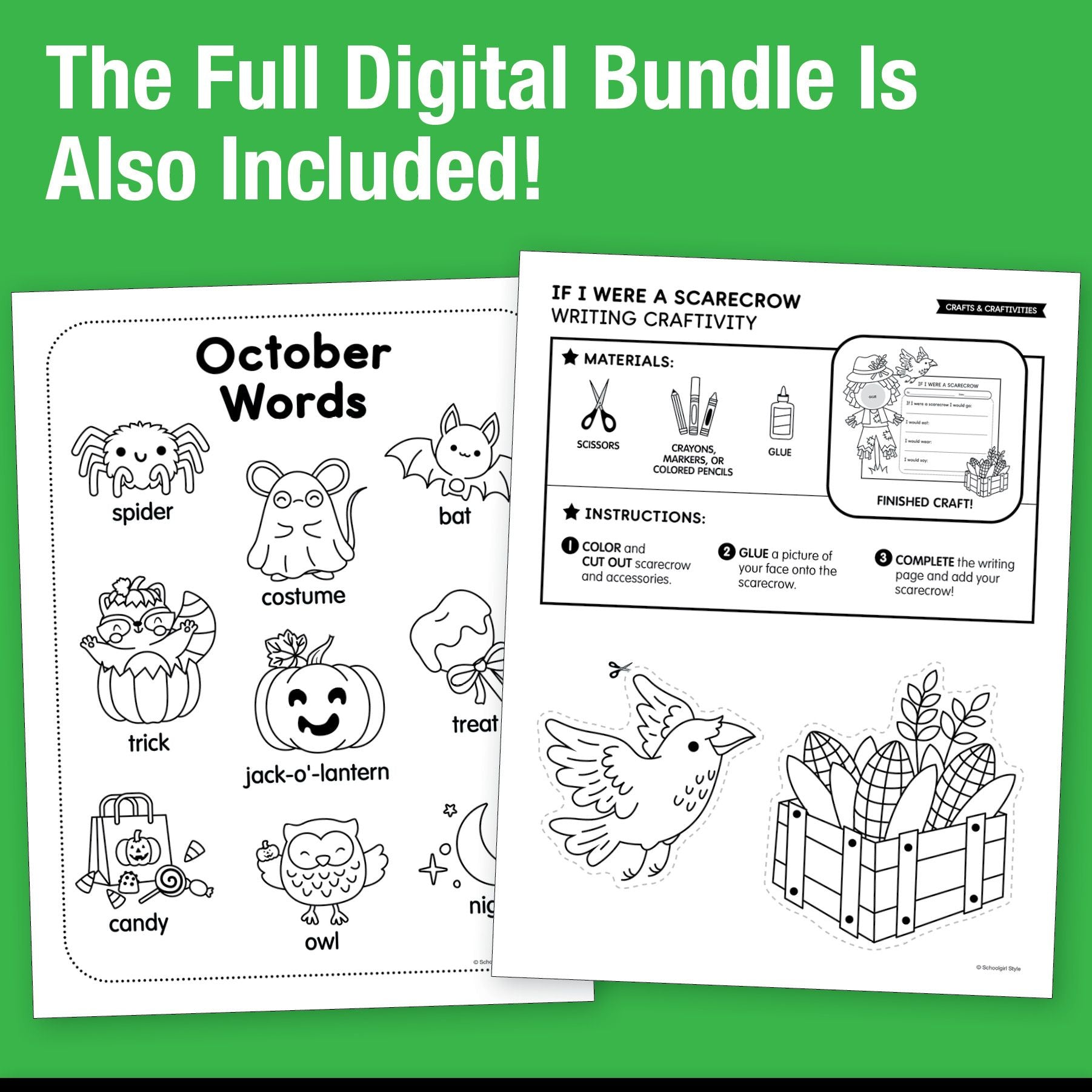 Big Book of October First Grade Thematic Unit Bundle