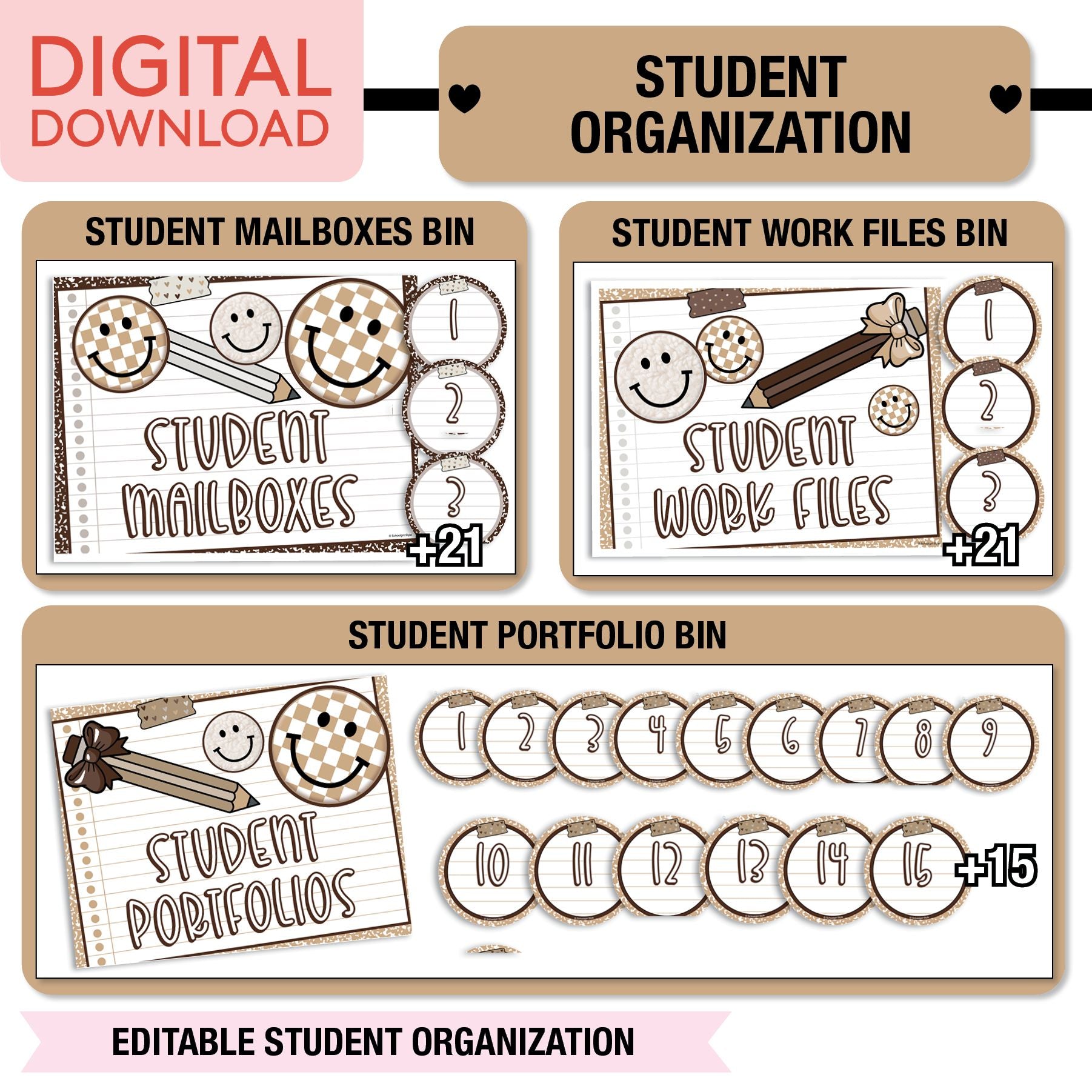 Printable Ultimate Neutral Classroom Management and Organization Bundle