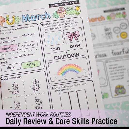 Printable Second Grade March Daily Morning Work