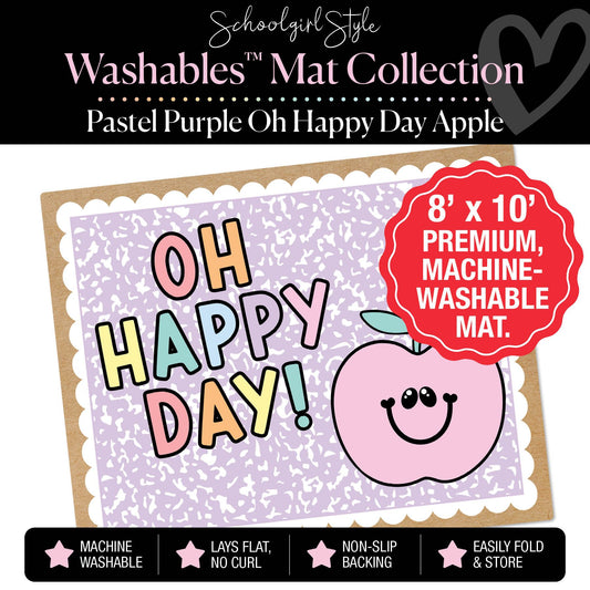 Pastel Purple Oh Happy Day Apple Classroom Mat by Schoolgirl Style