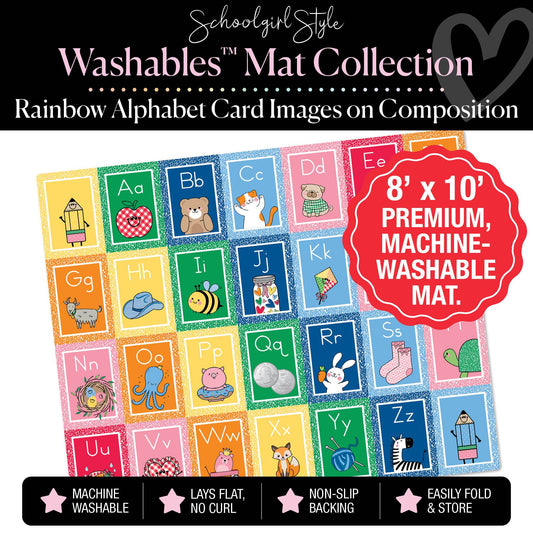 Rainbow Alphabet Card Images on Composition Classroom Mat by Schoolgirl Style