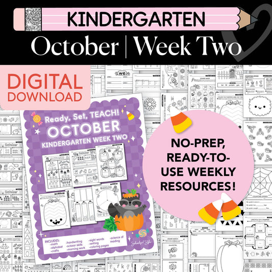 Printable Kindergarten October Week 2 Resources