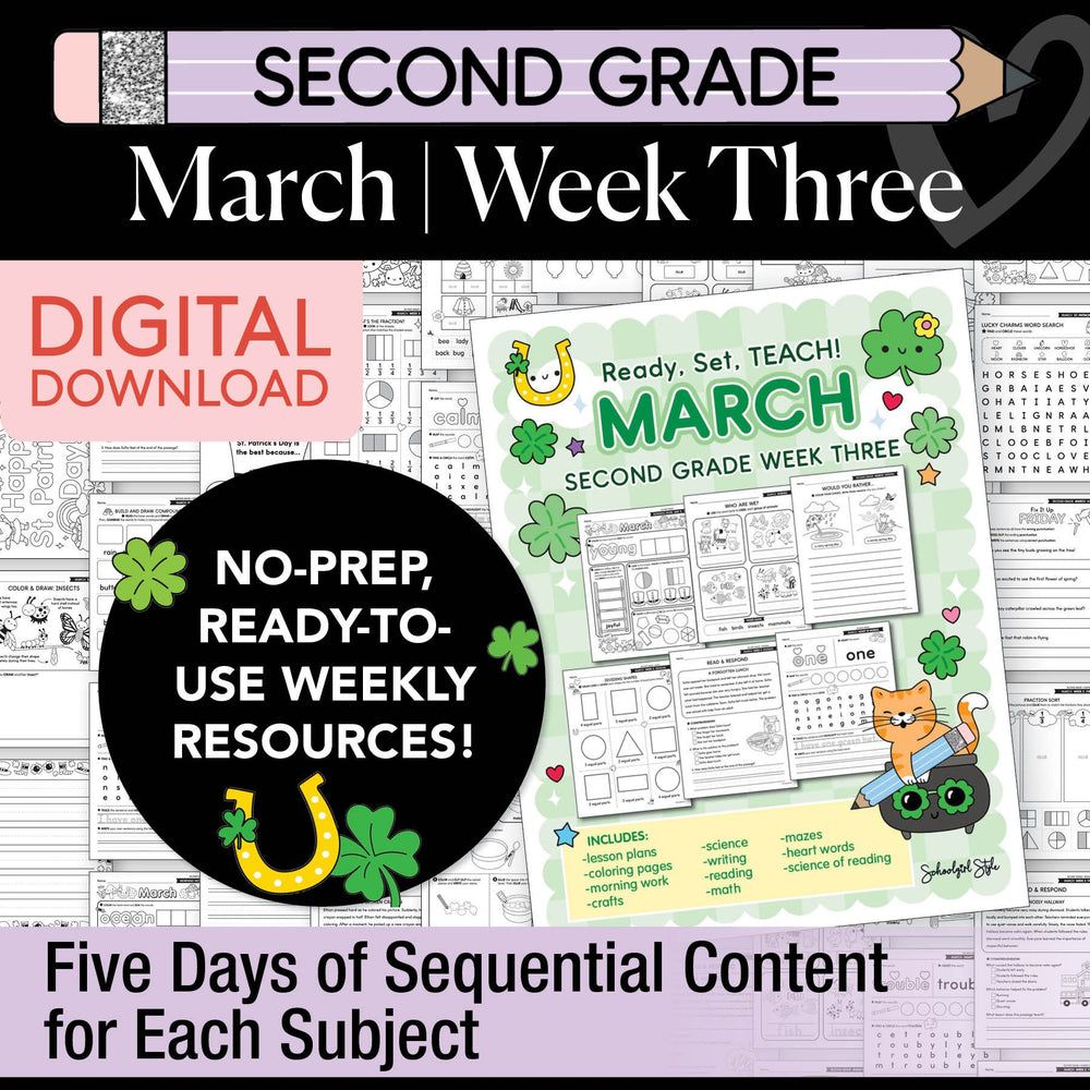 Printable Second Grade March Week 3 Resources