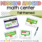 Fall Missing Addends Math Center | Addition to 5, Addition to 10 | Autumn