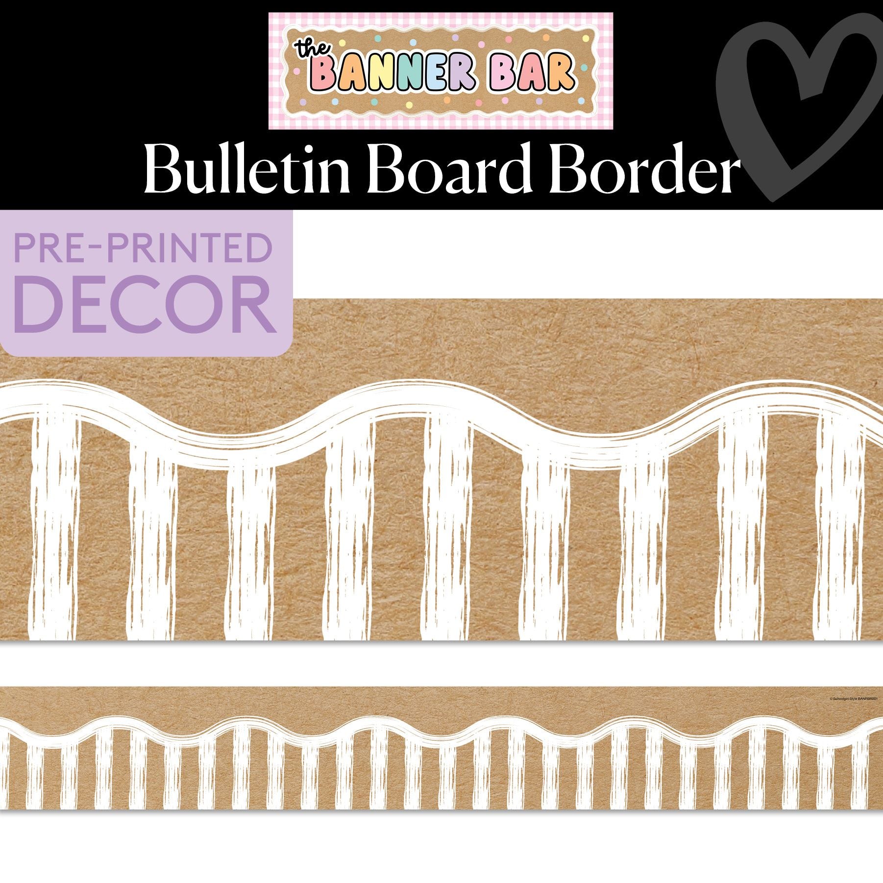 Whitewashed Picket Fence Bulletin Board Border | Banner Bar