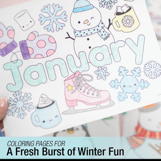 Free Printable January Coloring Pages Pack 2