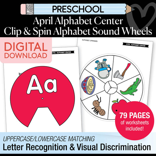 Printable Preschool April Alphabet Center