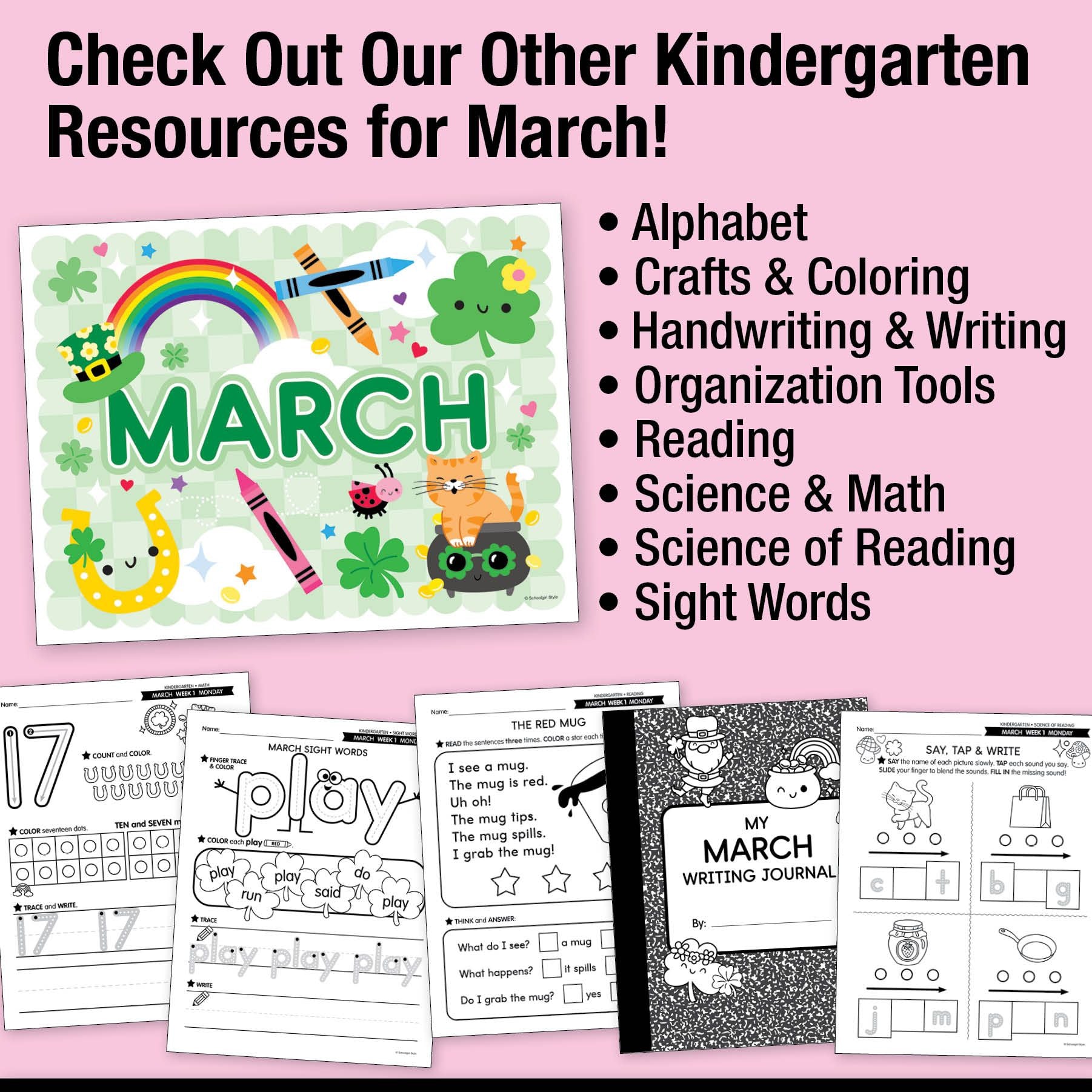 Printable Kindergarten March Daily Morning Work