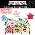 Load image into Gallery viewer, Printable Retro Apples Calendar Topper | 90s Teacher
