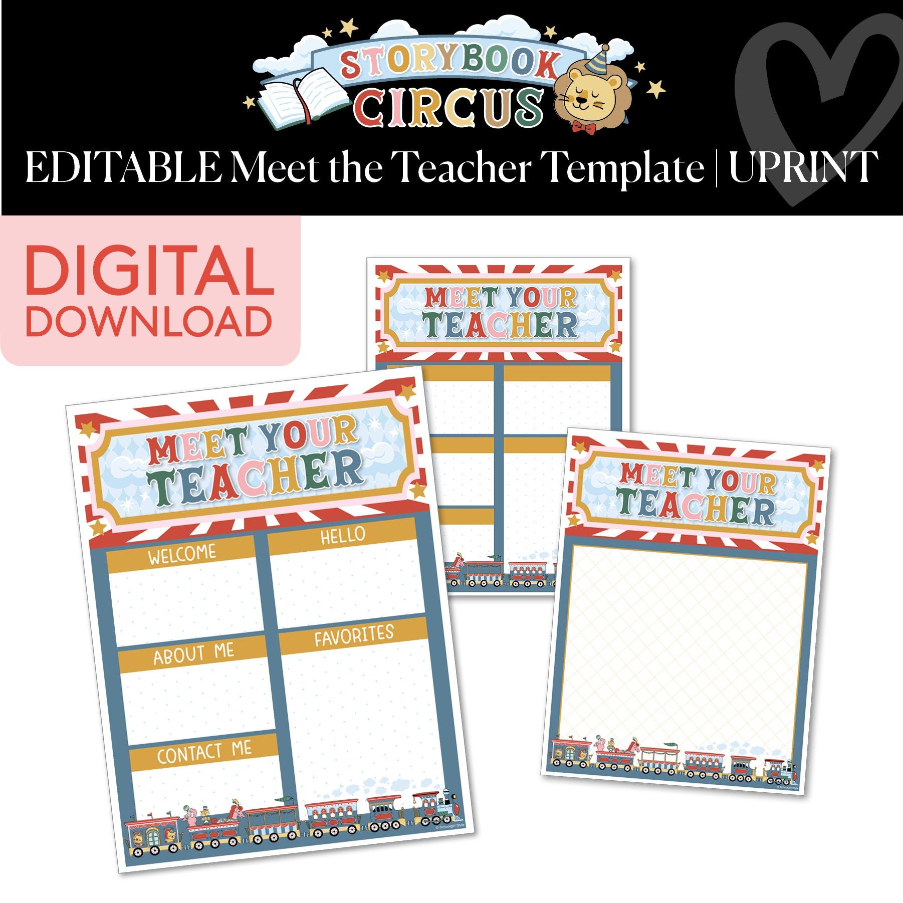 Printable Vintage Editable Meet The Teacher Template | Storybook Circus