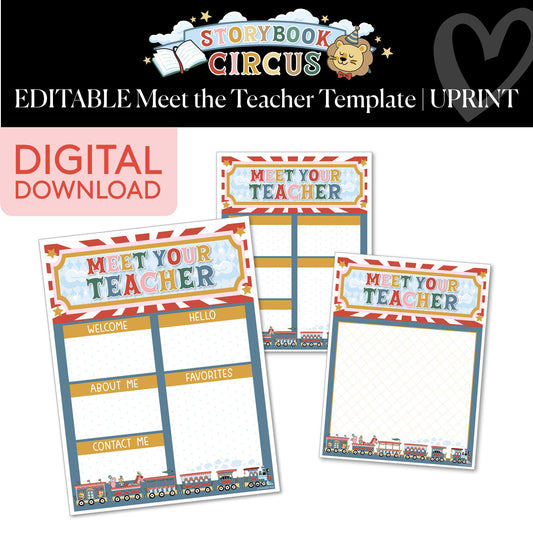 Printable Vintage Editable Meet The Teacher Template | Storybook Circus