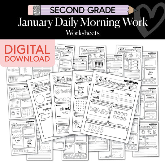 Printable Second Grade January Daily Morning Work