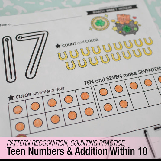 Printable Kindergarten March Daily Math