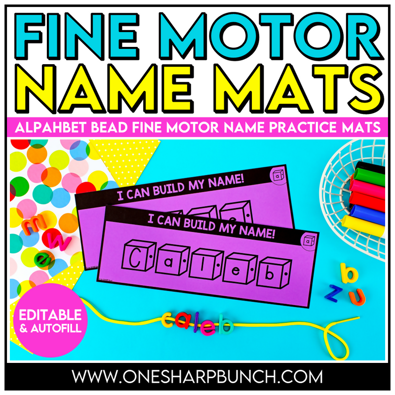 Editable Name Practice Fine Motor Name Activities Alphabet Beads Name Mats