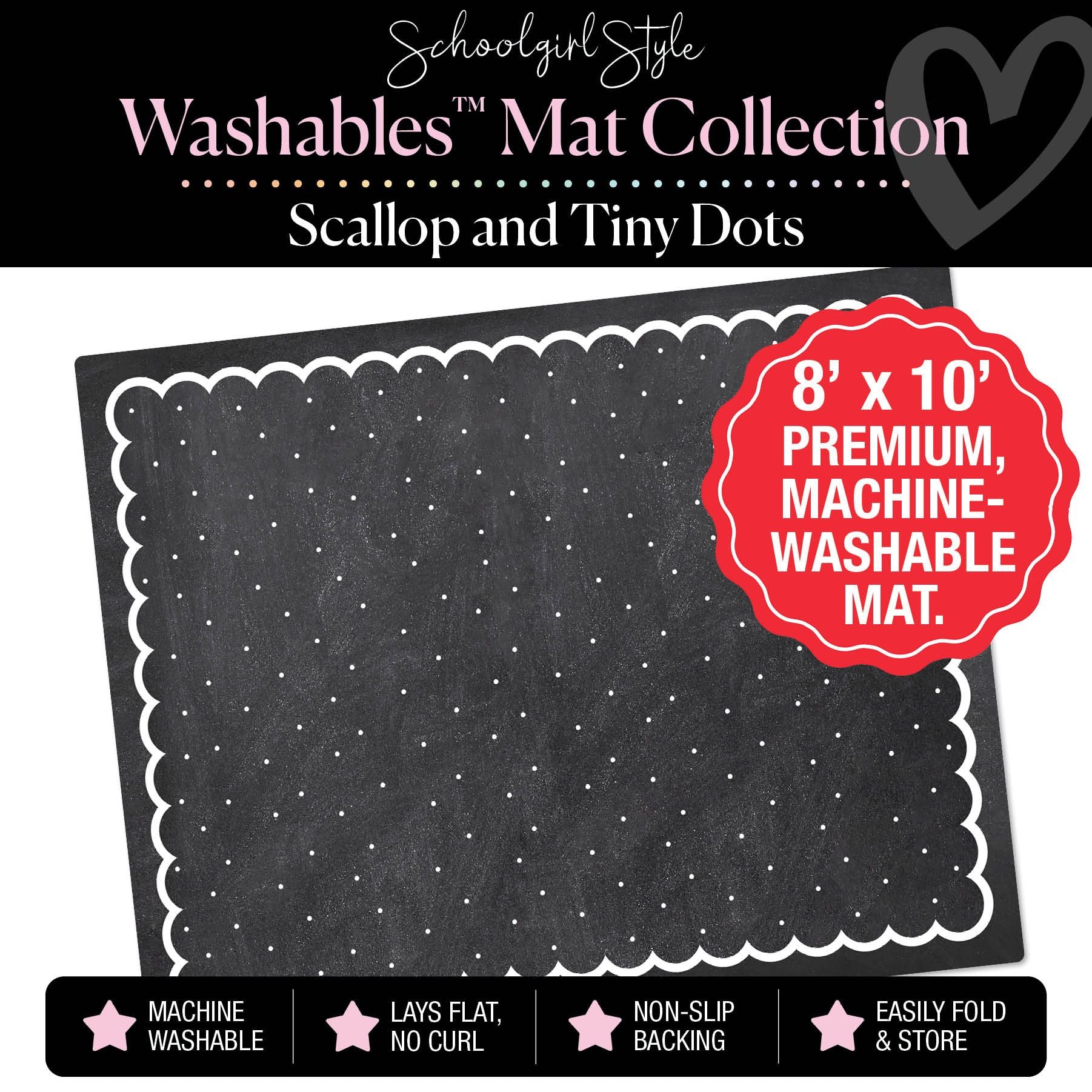 Scallop Border with Tiny Dots Classroom Mat by Schoolgirl Style