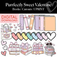 Load image into Gallery viewer, Printable Valentines Books Cutouts | Purrfectly Sweet Valentine
