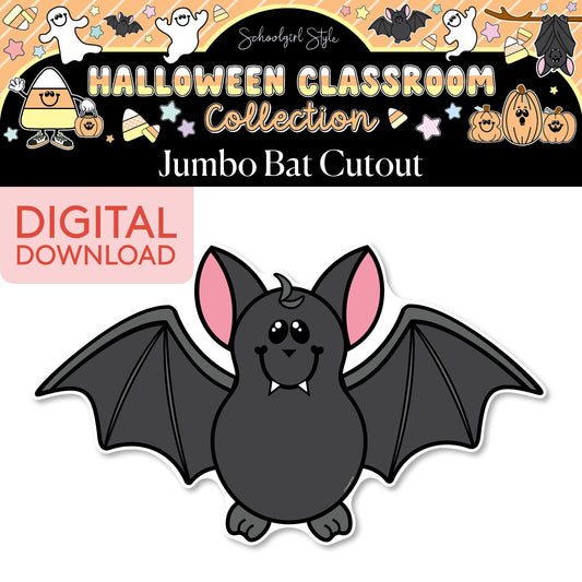 Printable Pastel Halloween Bat Jumbo Cutout