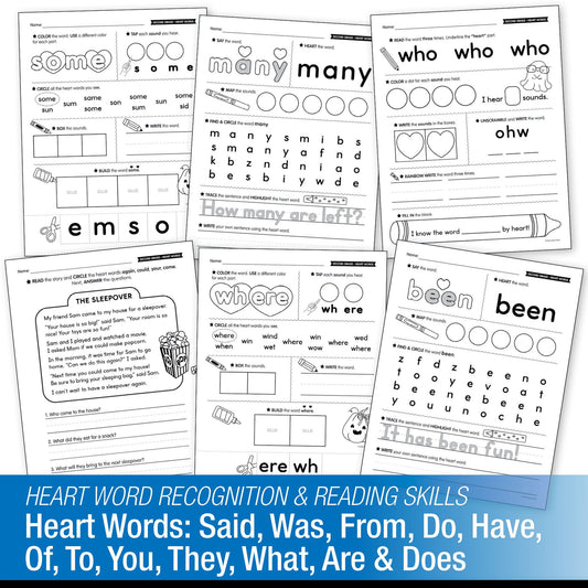 Printable Second Grade October Daily Heart Words