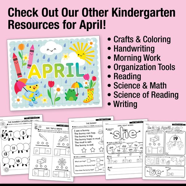 Printable Kindergarten April Daily Alphabet
