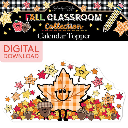 Printable Fall Leaves Calendar Topper | 90s Teacher