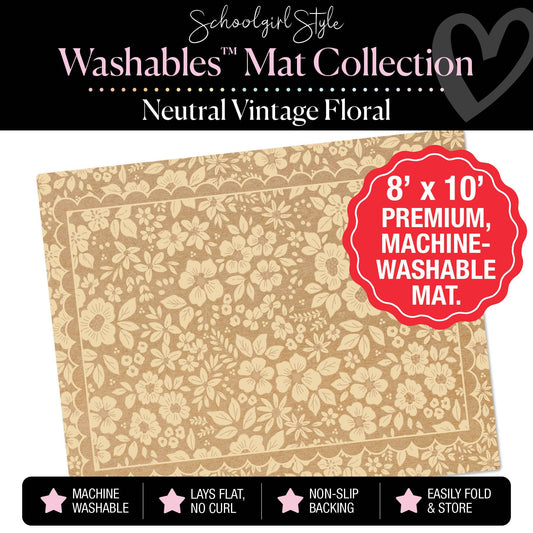 Neutral Vintage Floral Classroom Mat by Schoolgirl Style