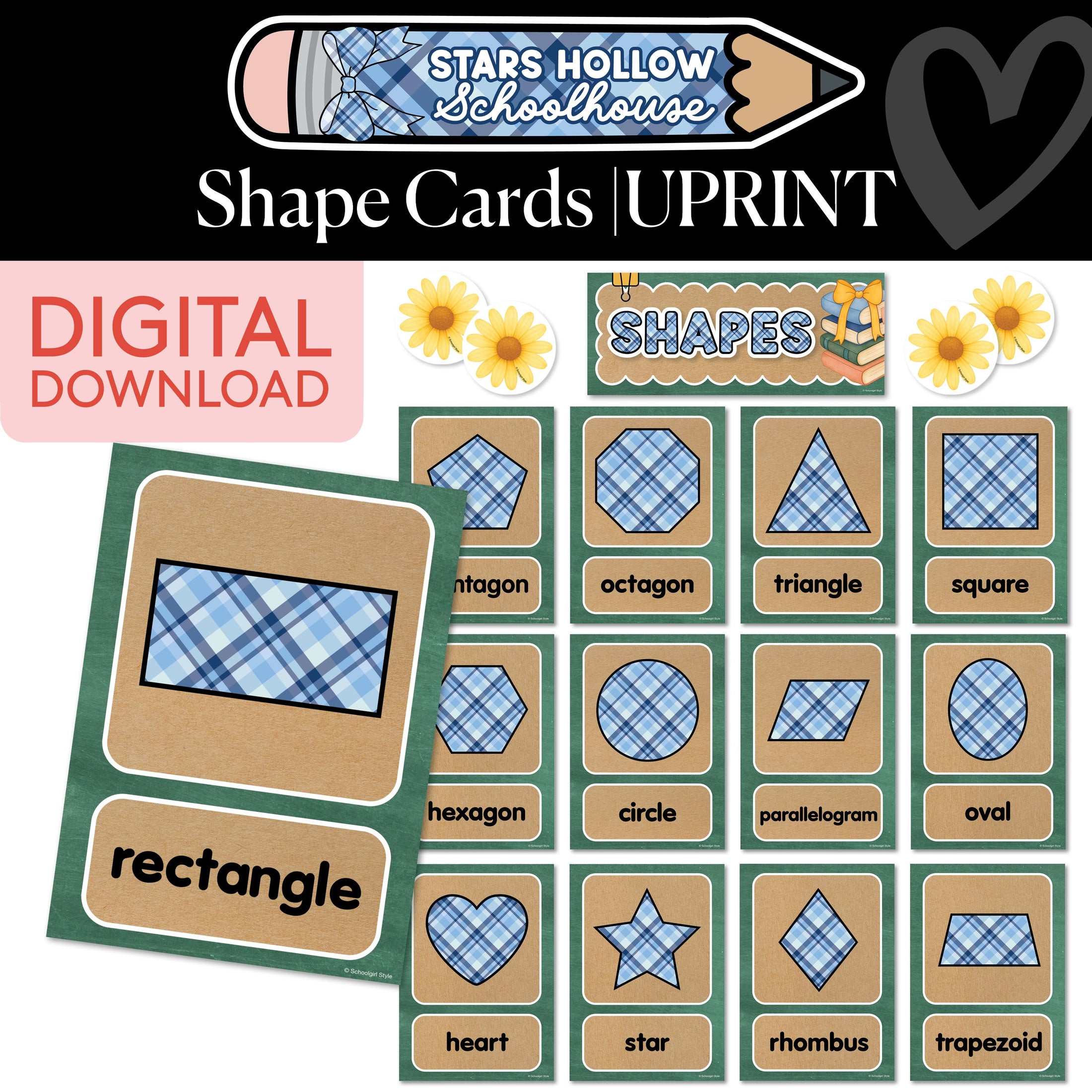 Printable Cozy Shape Cards | School in Stars Hollow