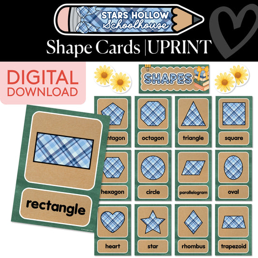Printable Cozy Shape Cards | School in Stars Hollow