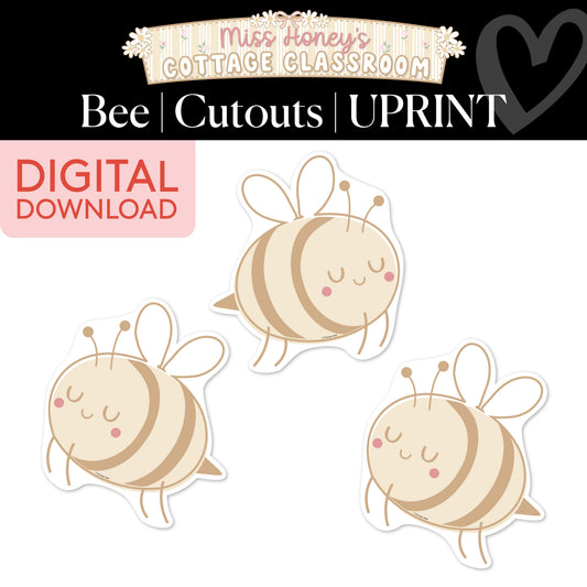Printable Calming Bee Cutouts | Miss Honey's Cottage Classroom