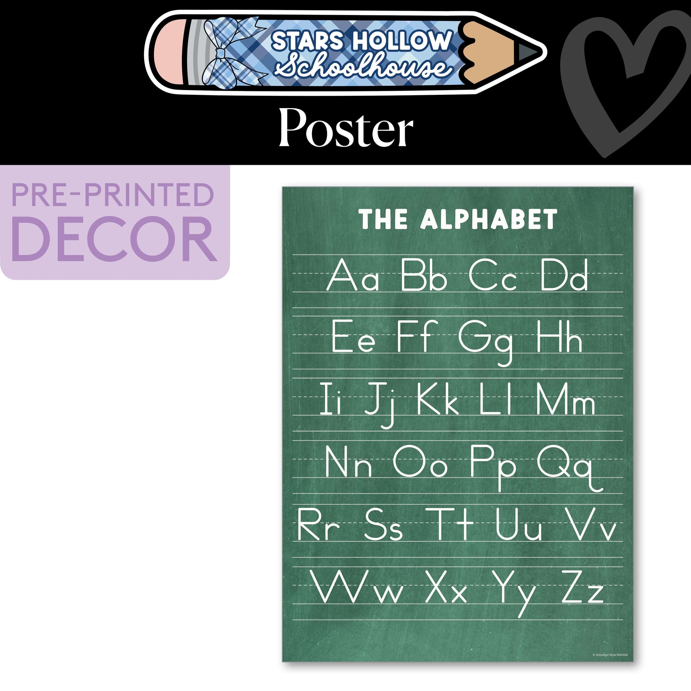 Vintage Chalkboard Alphabet Poster | Stars Hollow Schoolhouse