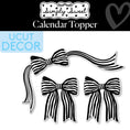 Load image into Gallery viewer, Classic Black and White Striped Bow Calendar Topper | Simply Sweet
