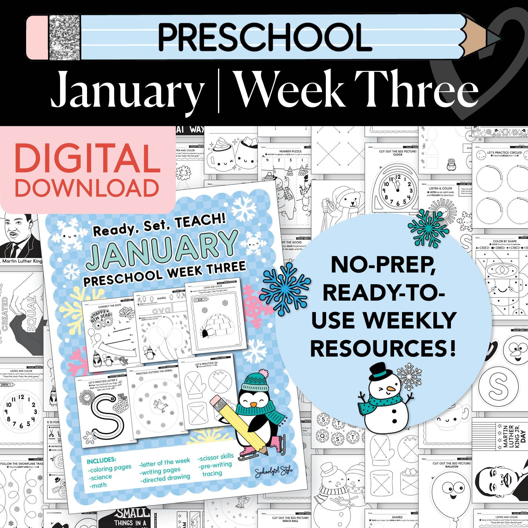 Printable Preschool January Week 3 Resources