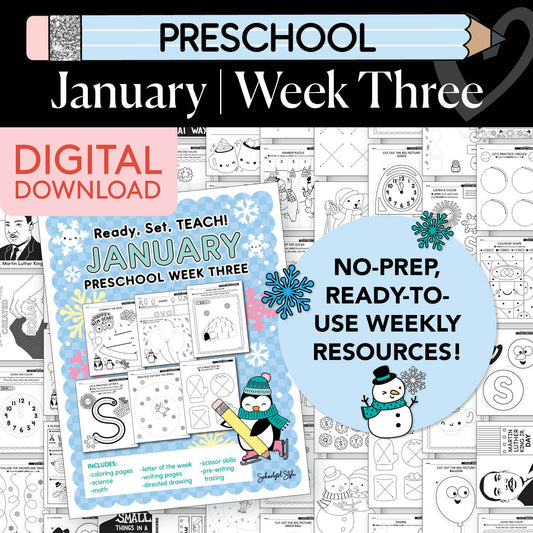 Printable Preschool January Week 3 Resources