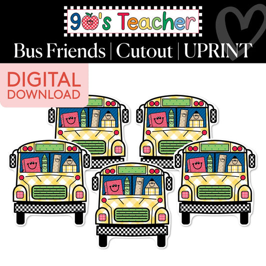 Printable Retro Bus Friends Cutouts | 90s Teacher