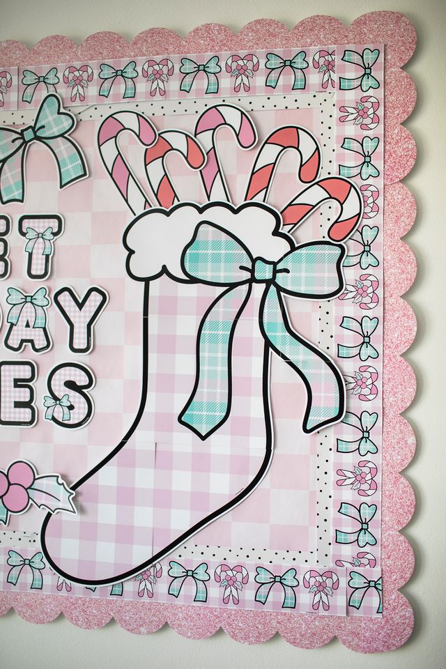 Printable Christmas Sweet Holiday Wishes Bulletin Board Set | Frosted School Days