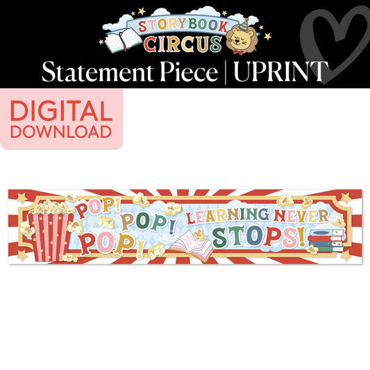 Printable Vintage Popcorn Statement Piece | Storybook Circus