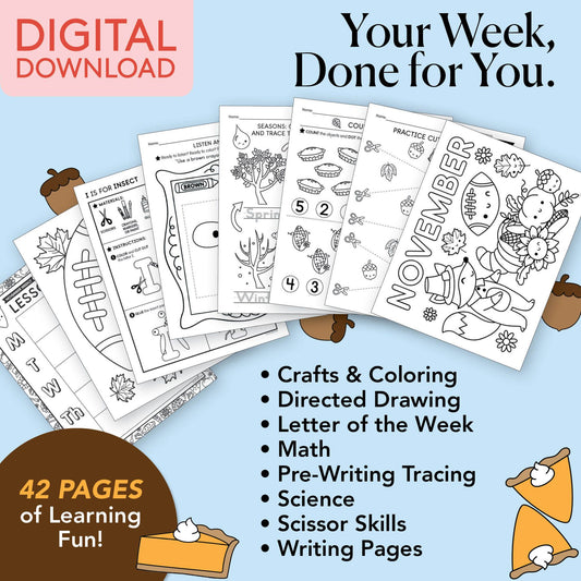 Printable Preschool November Week 1 Resources