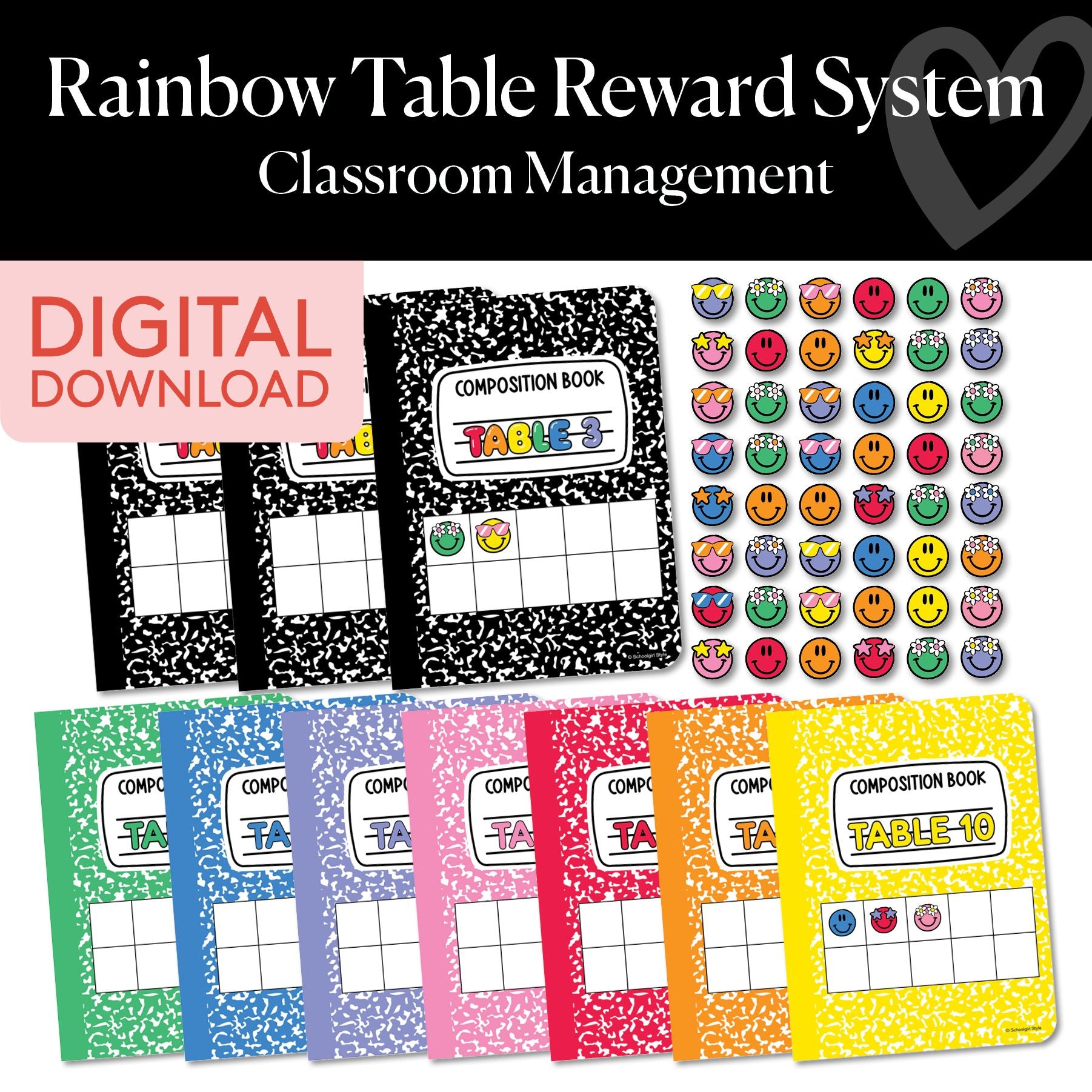 Printable Rainbow Table Reward System – Classroom Behavior Management Tool