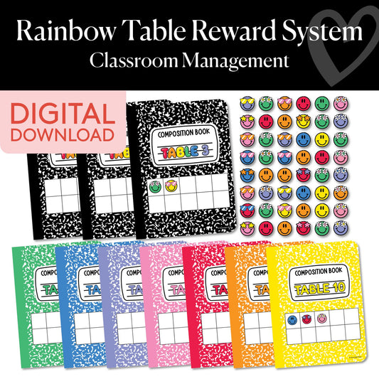 Printable Rainbow Table Reward System – Classroom Behavior Management Tool