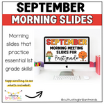 September Morning Meeting Slides | Digital Slides| Back to School |Google Slides