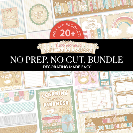 no prep no cut classroom decor bundle