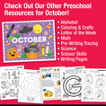 Load image into Gallery viewer, Printable Preschool October Directed Drawing Worksheets
