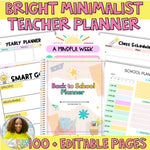 Bright Teacher Planner- Editable