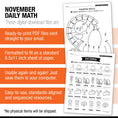 Load image into Gallery viewer, Printable Kindergarten November Daily Math
