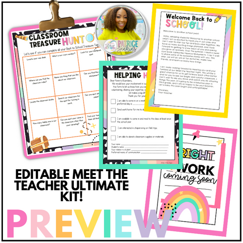 Back to School Meet the Teacher Open House Kit - Editable!