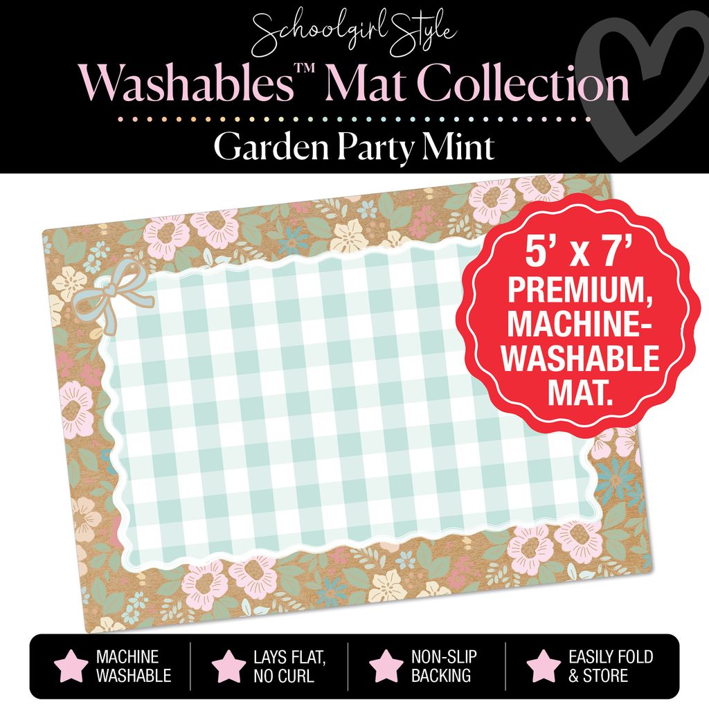 Garden Party Mint Classroom Mat by Schoolgirl Style