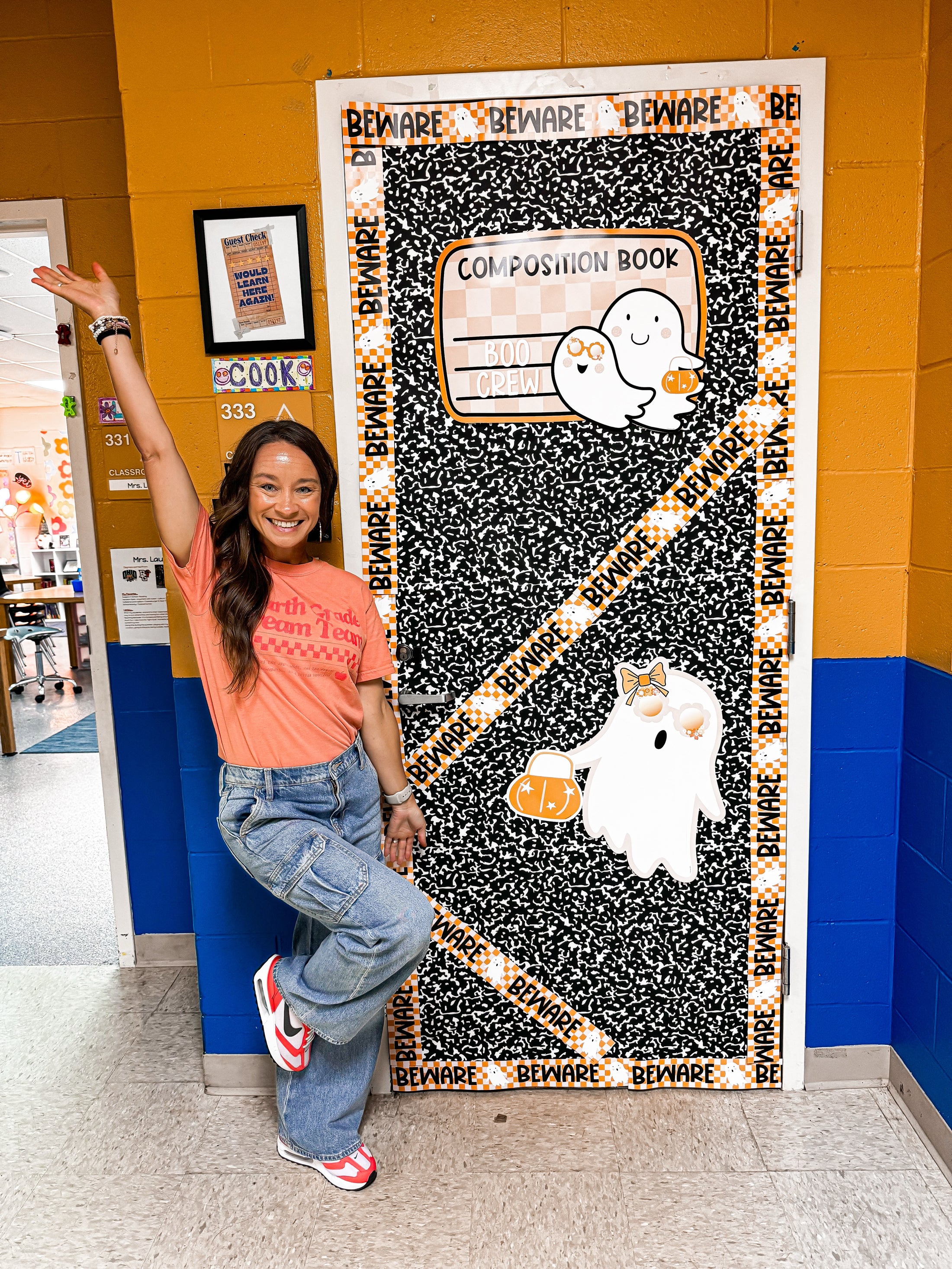 halloween classroom door decor