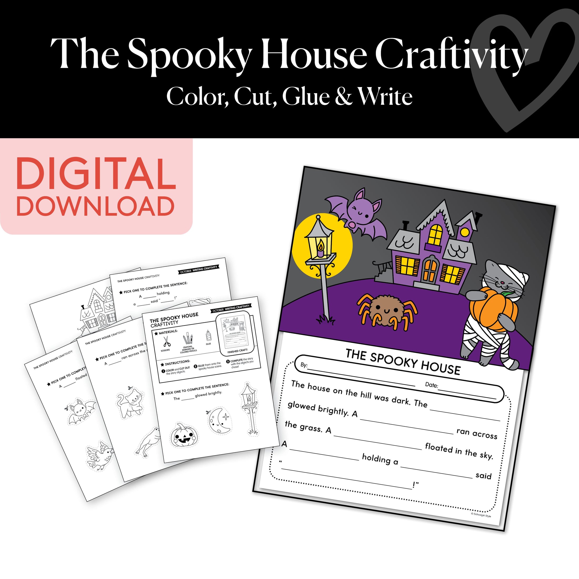 Printable The Spooky House Craftivity
