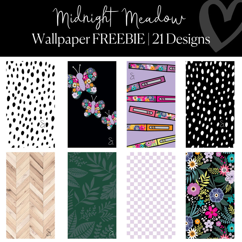 Phone Wallpaper | FREE Digital Download | Wildflower and Garden Decor | Schoolgirl Style